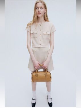 H&M Beige Knit Skirt Set